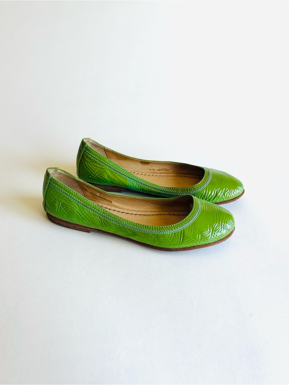 Frye Green Patent Leather Flats size 8